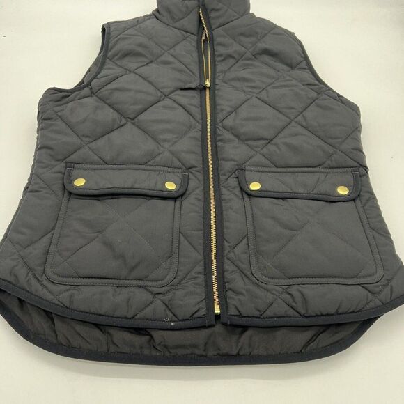 J Crew Vest Womens Small Quilted Excursion Full Zip Black Lightweight Puffer - Picture 1 of 4